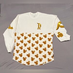 Disney Spirit Jersey Mickey Waffle SZ Large Color White EUC w/small flaw